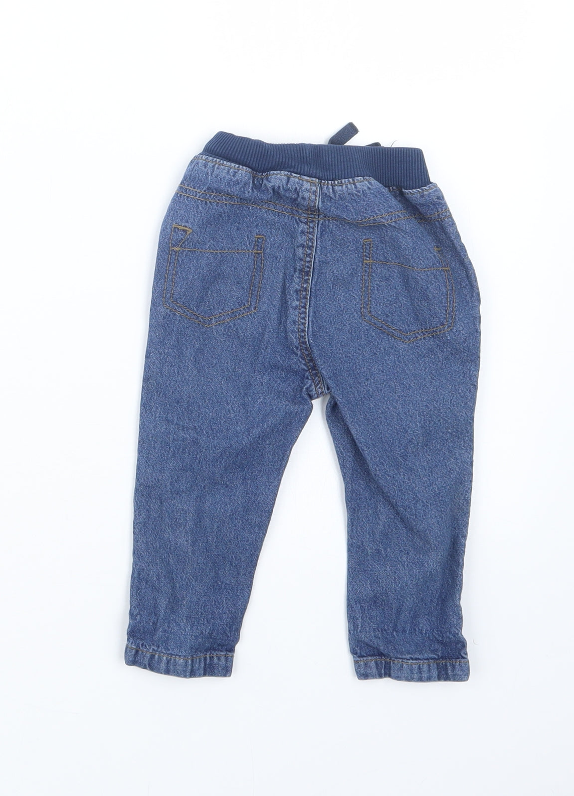 George Boys Blue  Denim Cargo Jeans Size 6-9 Months
