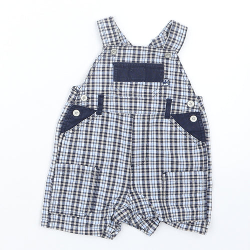 BHS Boys Blue Check  Dungaree Outfit/Set Size 3-6 Months
