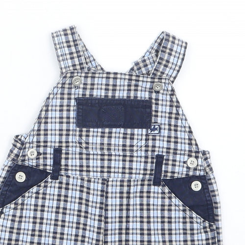 BHS Boys Blue Check  Dungaree Outfit/Set Size 3-6 Months