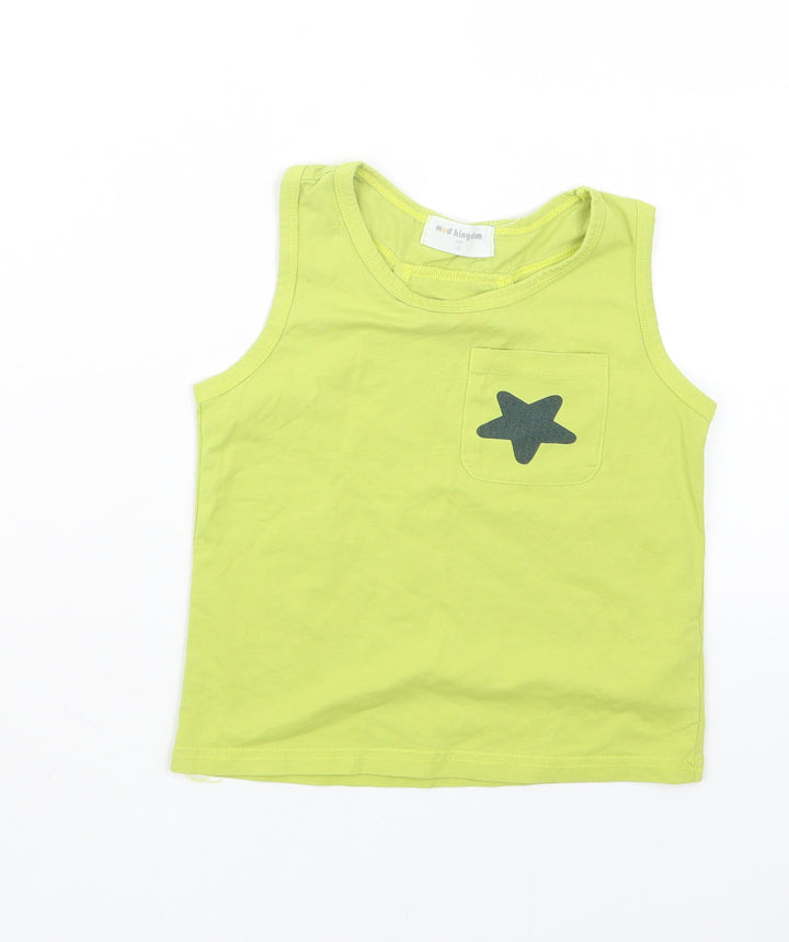 mud kingdom Girls Green Basic Tank Size 6-7 Years
