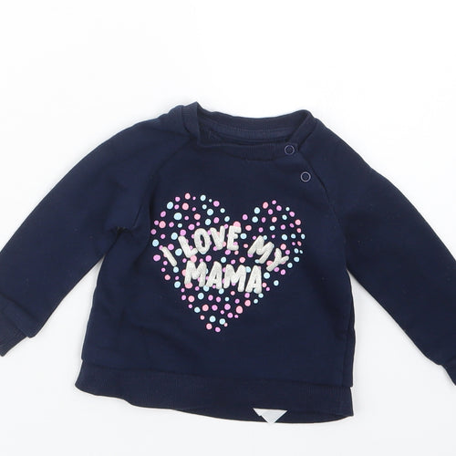 Primark Girls Blue   Pullover Jumper Size 6-9 Months