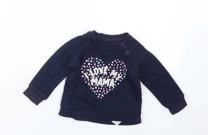 Primark Girls Blue   Pullover Jumper Size 6-9 Months