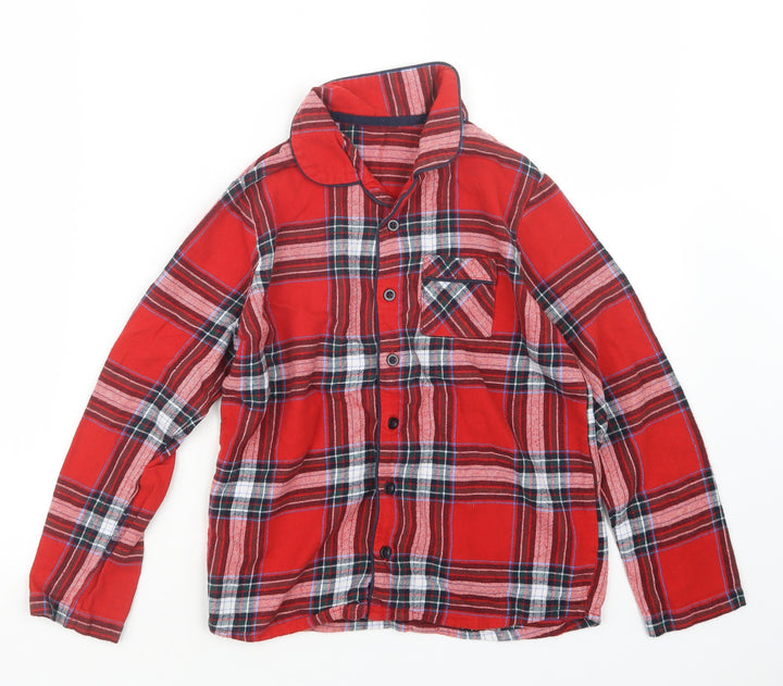 Nutmeg Girls Red Check Top Pyjama Top Size 9-10 Years