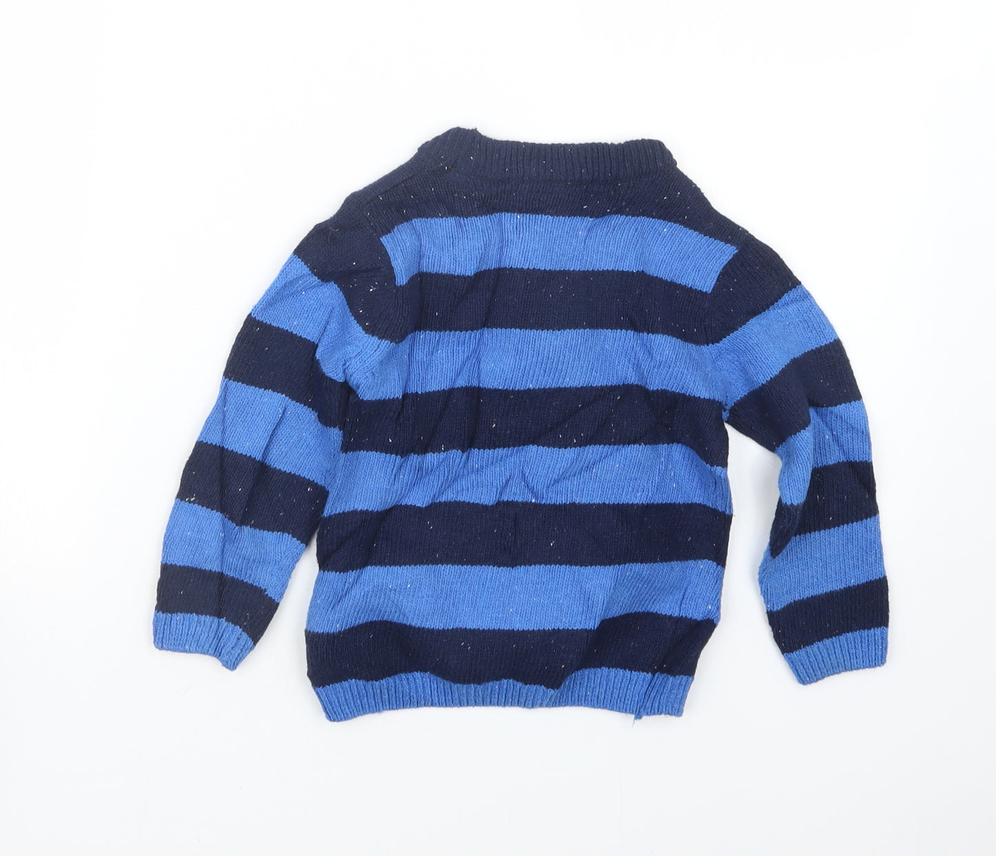 Marks and Spencer Boys Blue  Knit Pullover Jumper Size 2-3 Years  - Christmas