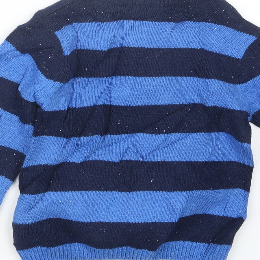 Marks and Spencer Boys Blue  Knit Pullover Jumper Size 2-3 Years  - Christmas