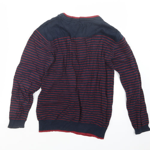 Rebel Athletic Boys Red Striped Knit Pullover Jumper Size 11-12 Years