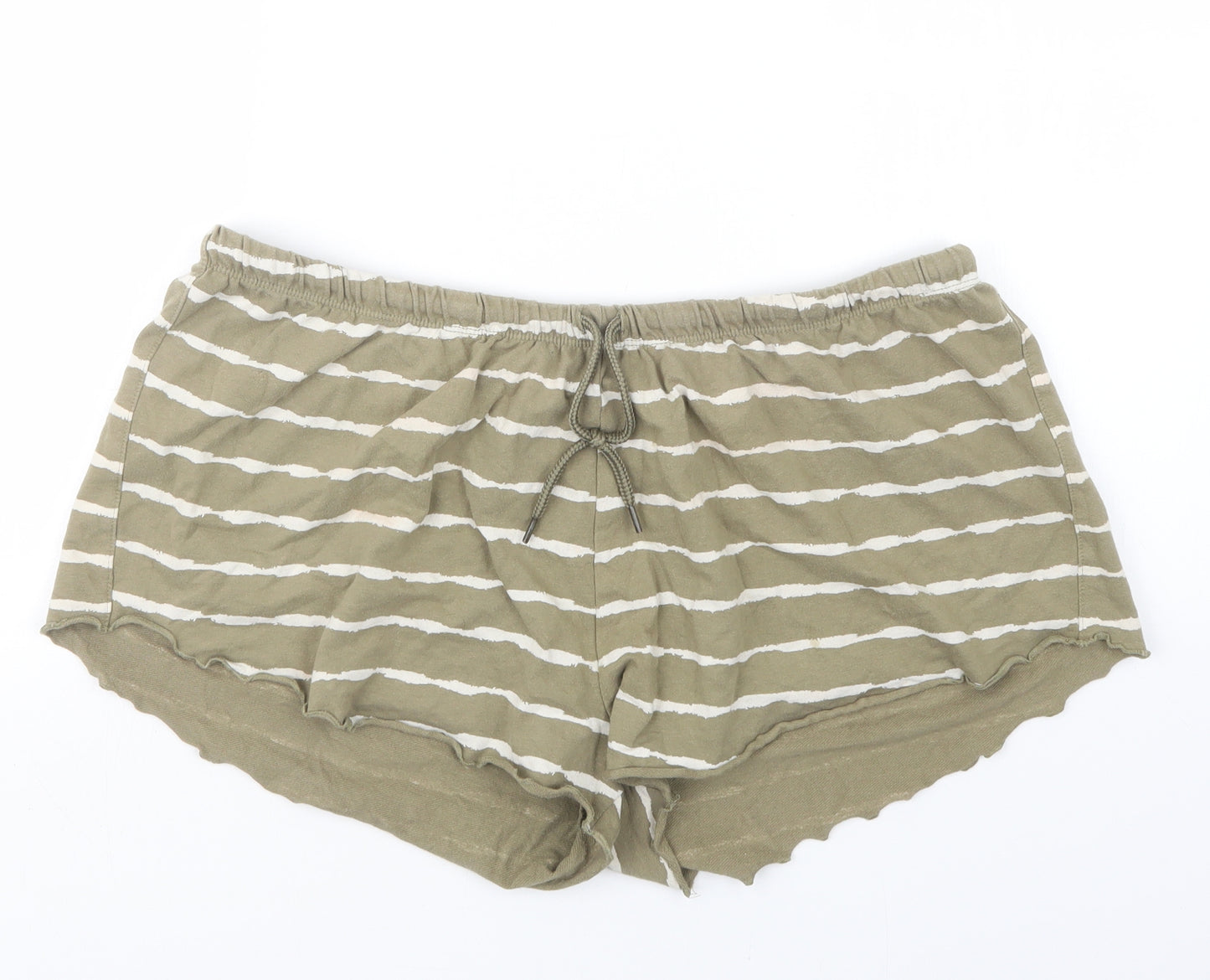 Primark Womens Green Geometric  Hot Pants Shorts Size 18