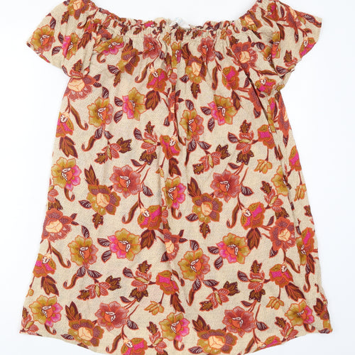 Primark Womens Beige Floral  A-Line  Size 12