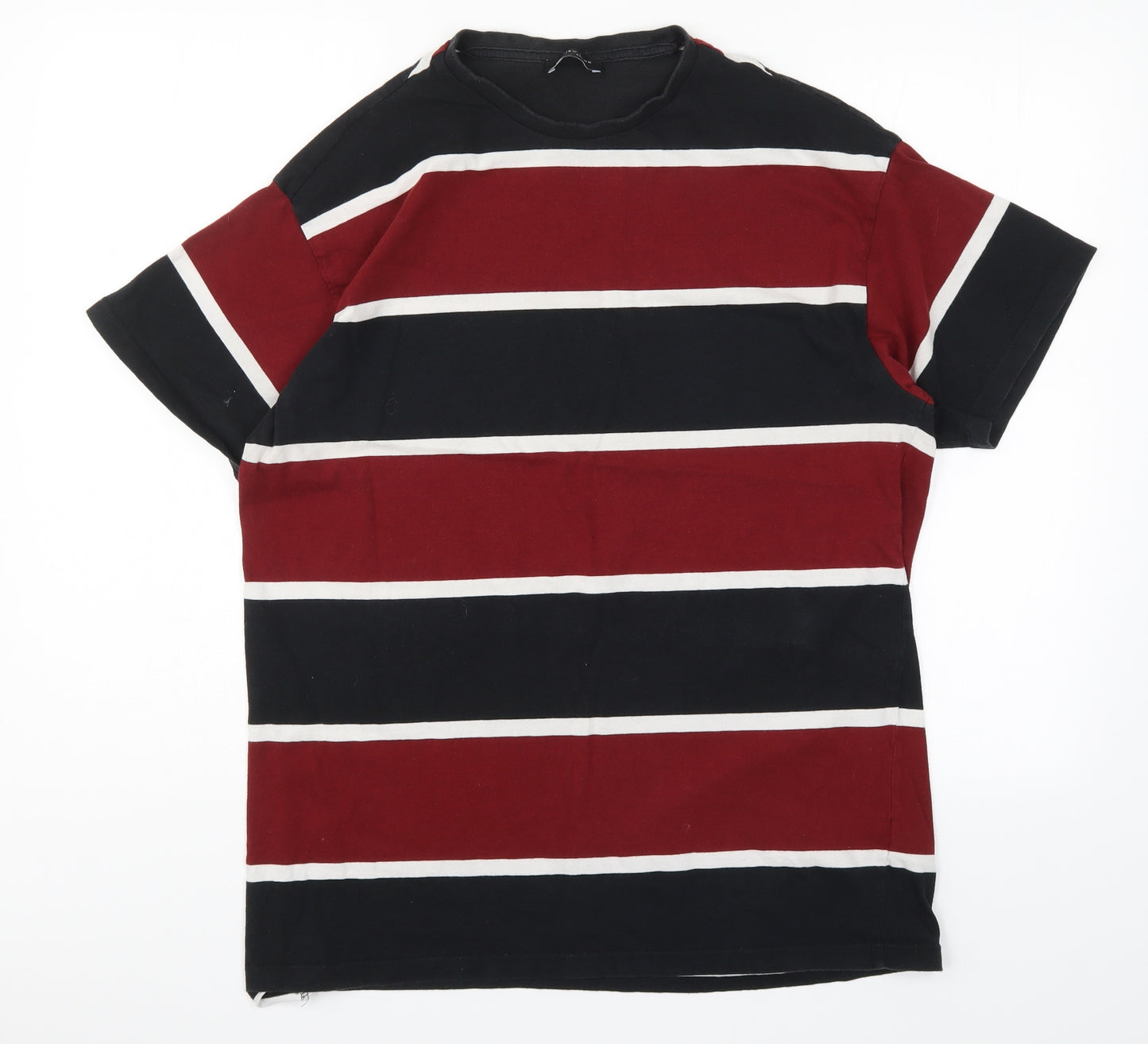 New Look Mens Red Striped   T-Shirt Size M