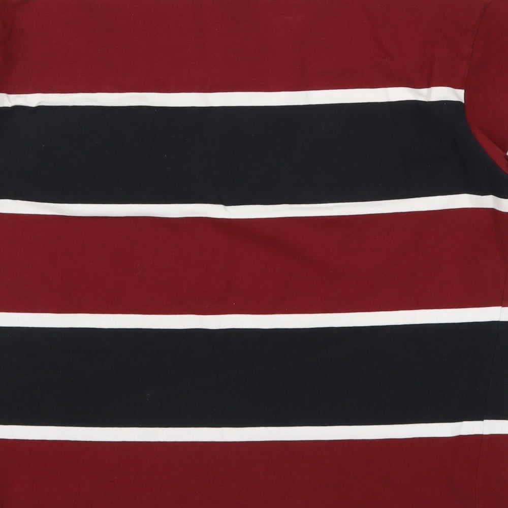 New Look Mens Red Striped   T-Shirt Size M