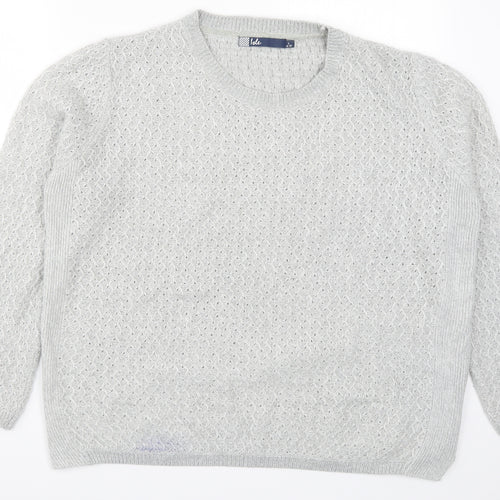 Isle Womens Grey  Knit Pullover Jumper Size 18