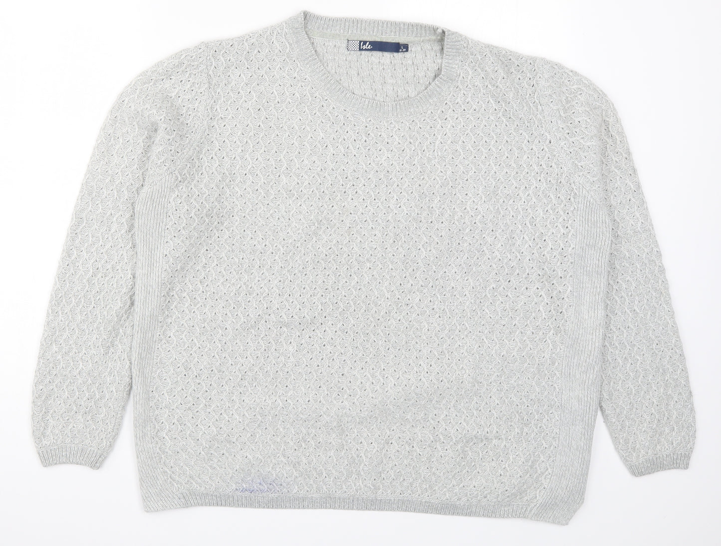 Isle Womens Grey  Knit Pullover Jumper Size 18