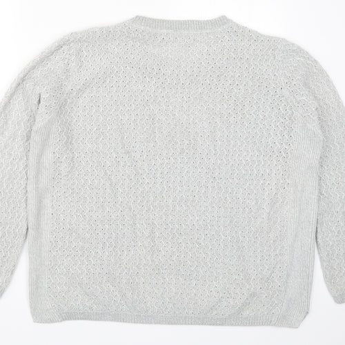 Isle Womens Grey  Knit Pullover Jumper Size 18