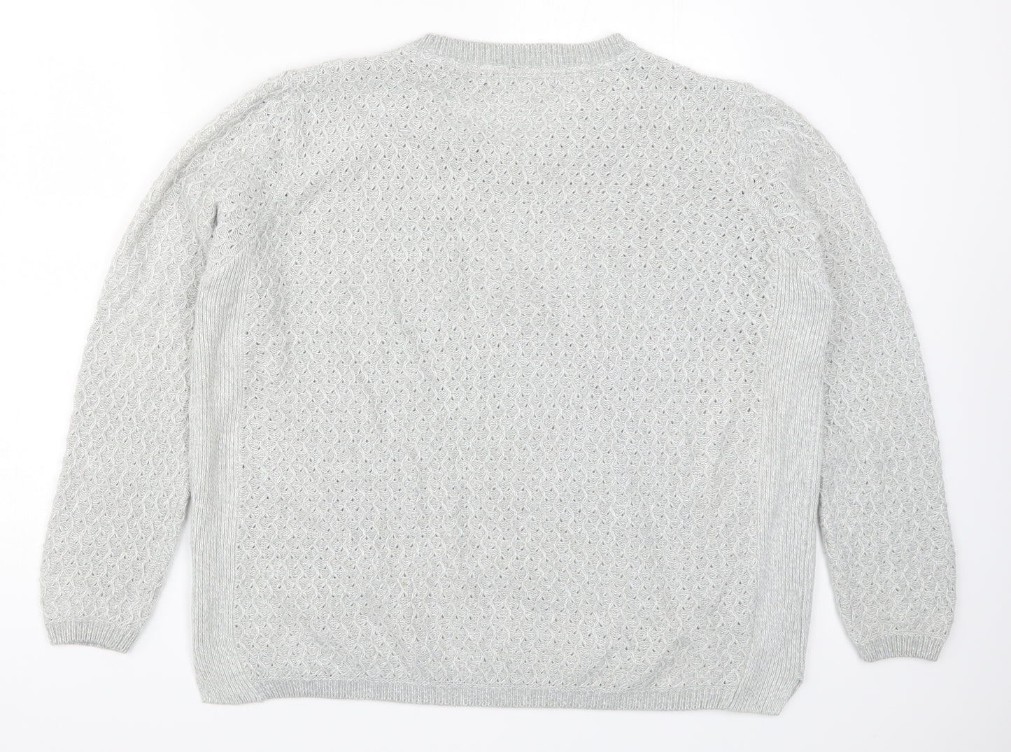Isle Womens Grey  Knit Pullover Jumper Size 18