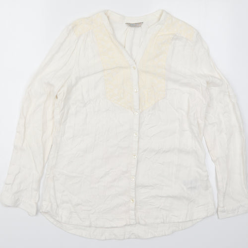 Marks and Spencer Womens Ivory   Basic Button-Up Size 12