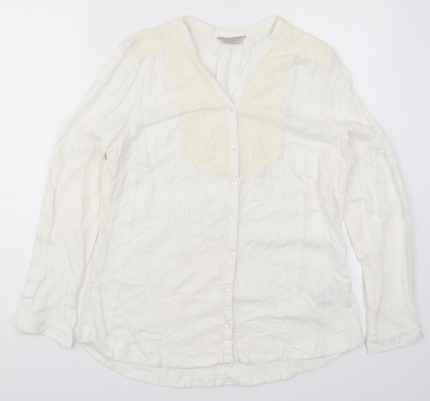 Marks and Spencer Womens Ivory   Basic Button-Up Size 12