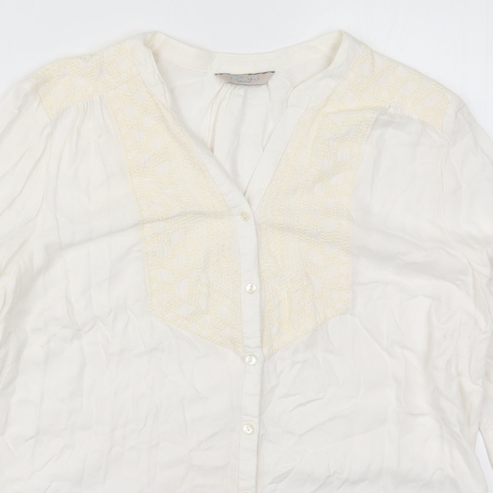 Marks and Spencer Womens Ivory   Basic Button-Up Size 12