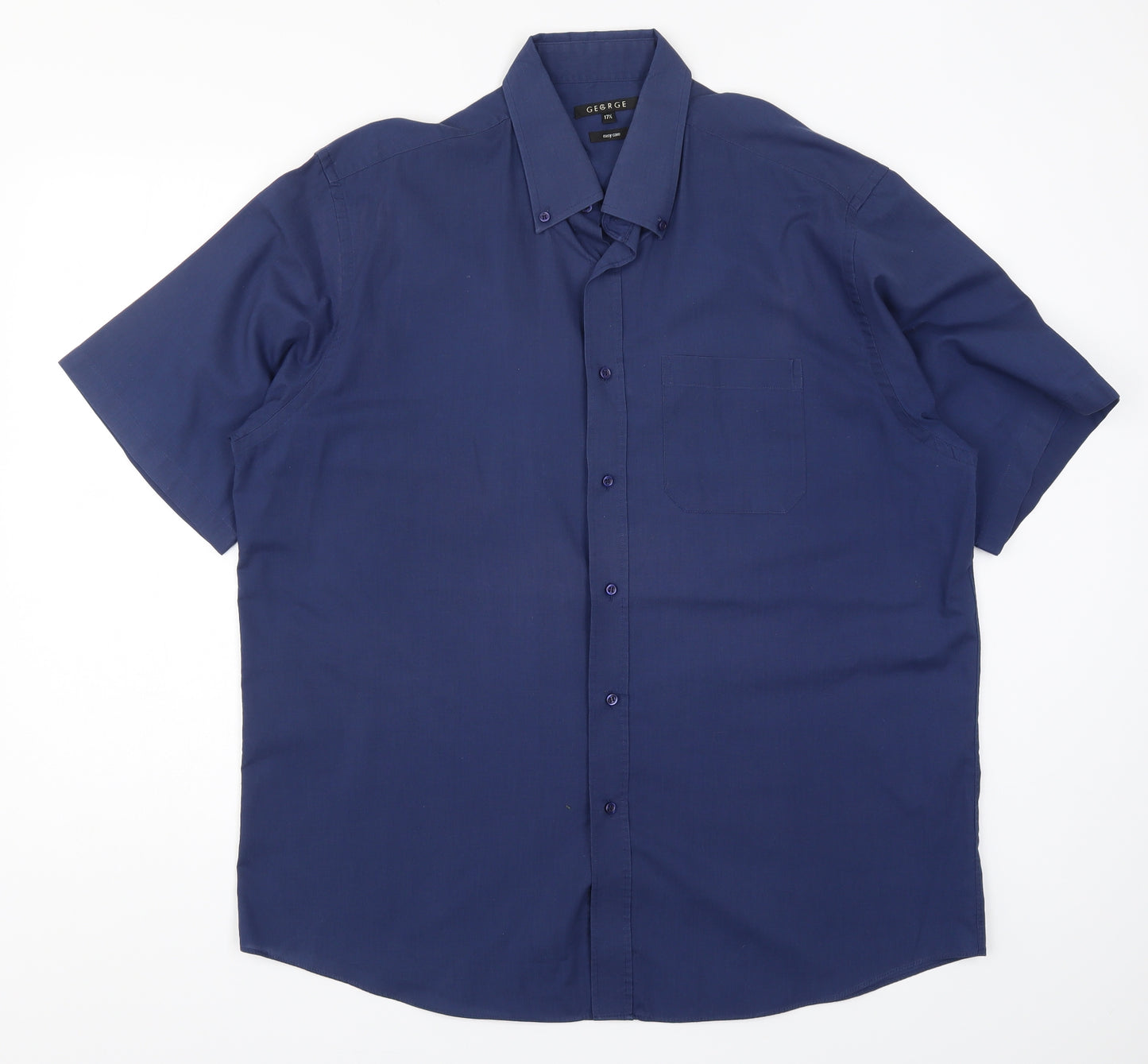 George Mens Blue    Dress Shirt Size 17.5