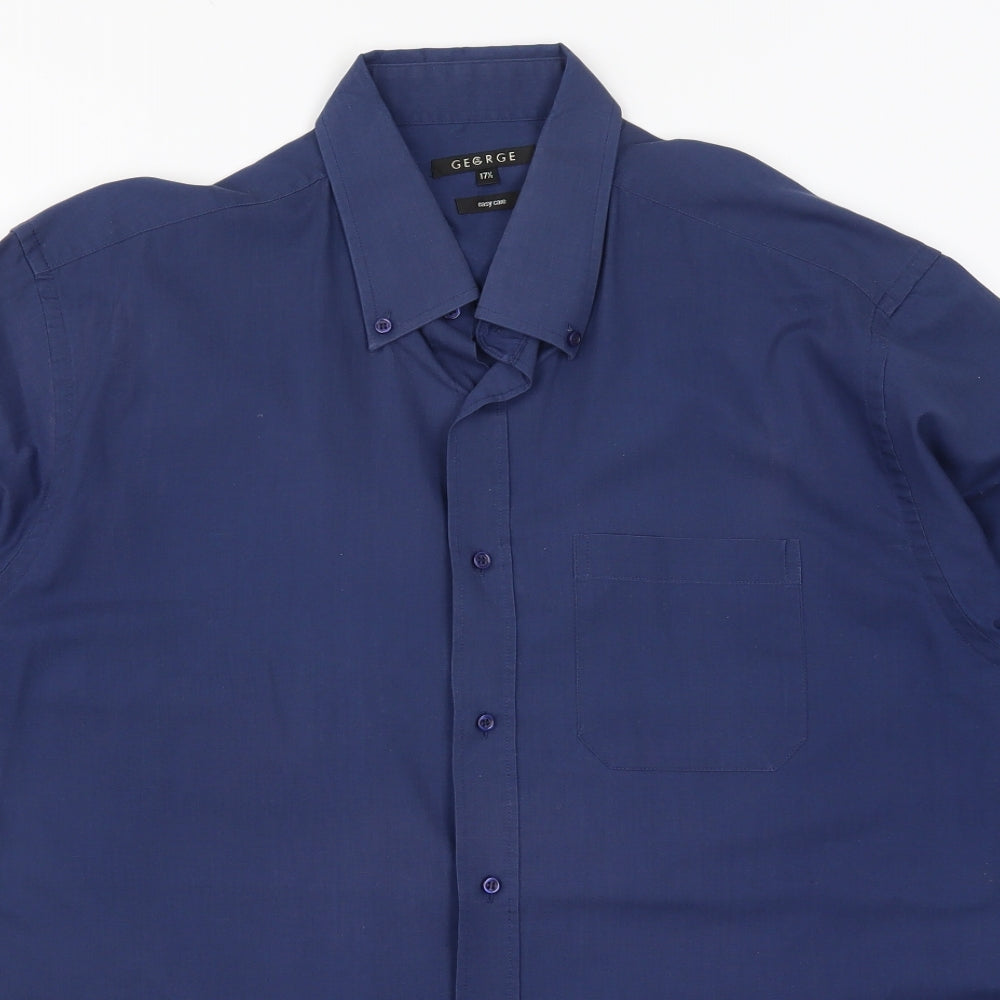 George Mens Blue    Dress Shirt Size 17.5