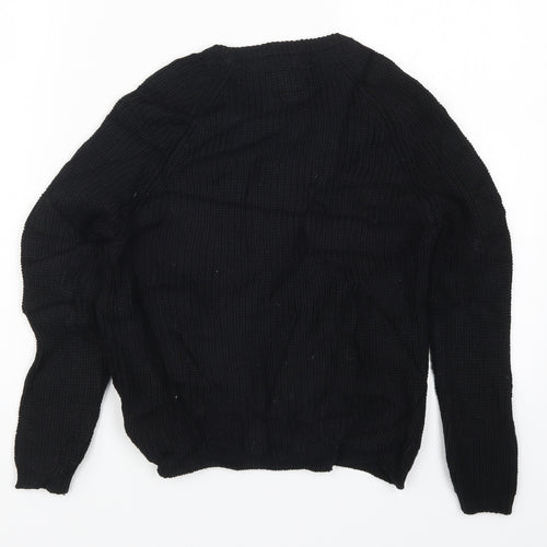 Primark Girls Black  Knit Pullover Jumper Size 8-9 Years  - Snow Way