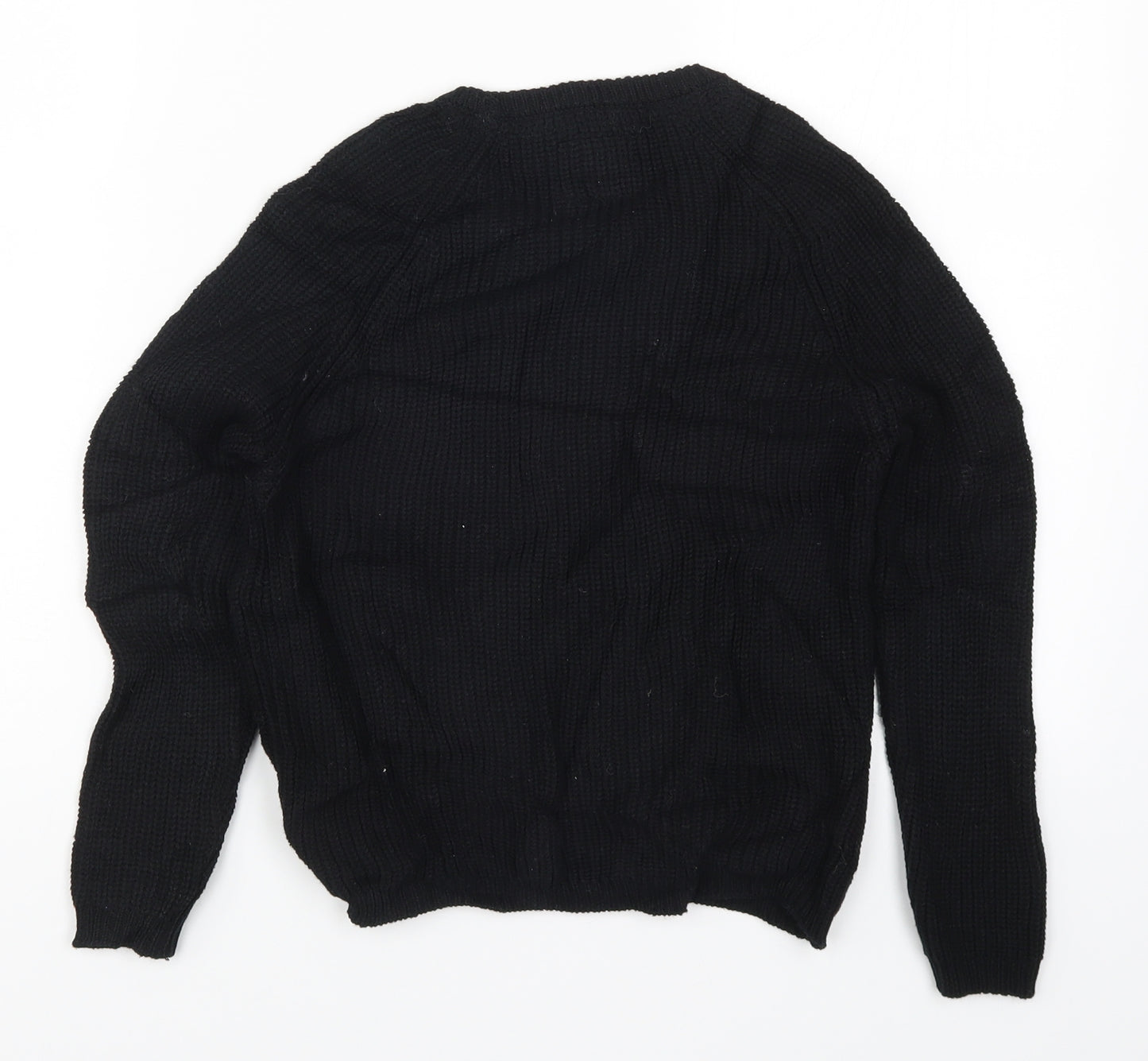 Primark Girls Black  Knit Pullover Jumper Size 8-9 Years  - Snow Way