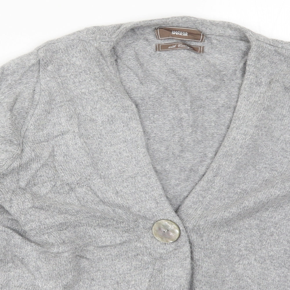 Marks and Spencer Womens Grey  Knit Cardigan Jumper Size 14