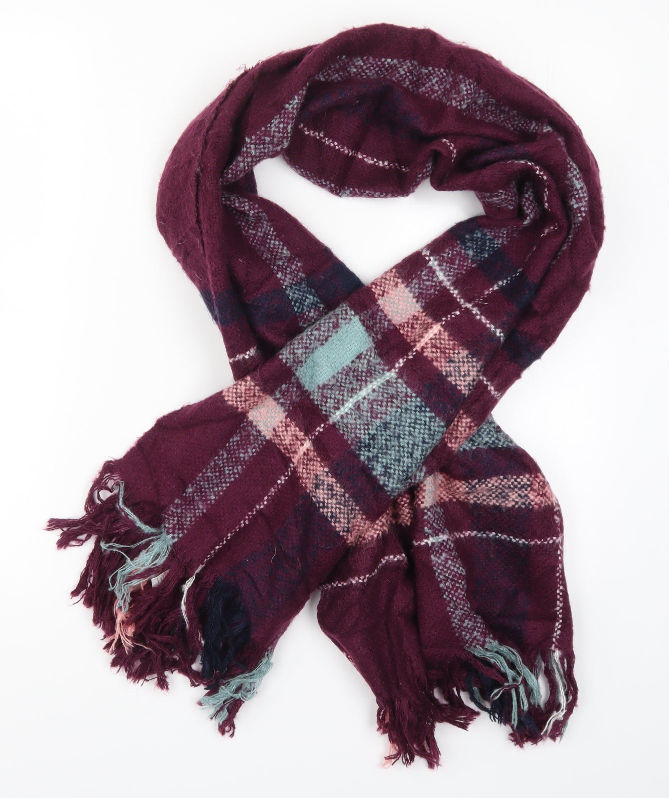 Preworn Womens Purple Check   Scarf