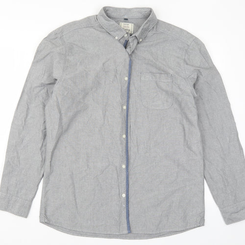 George Mens Grey    Button-Up Size L