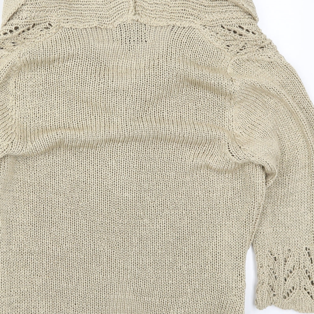 Per Una Womens Beige  Knit Cardigan Jumper Size M