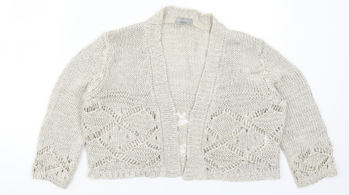 Per Una Womens Beige Knit Cardigan Jumper Size M