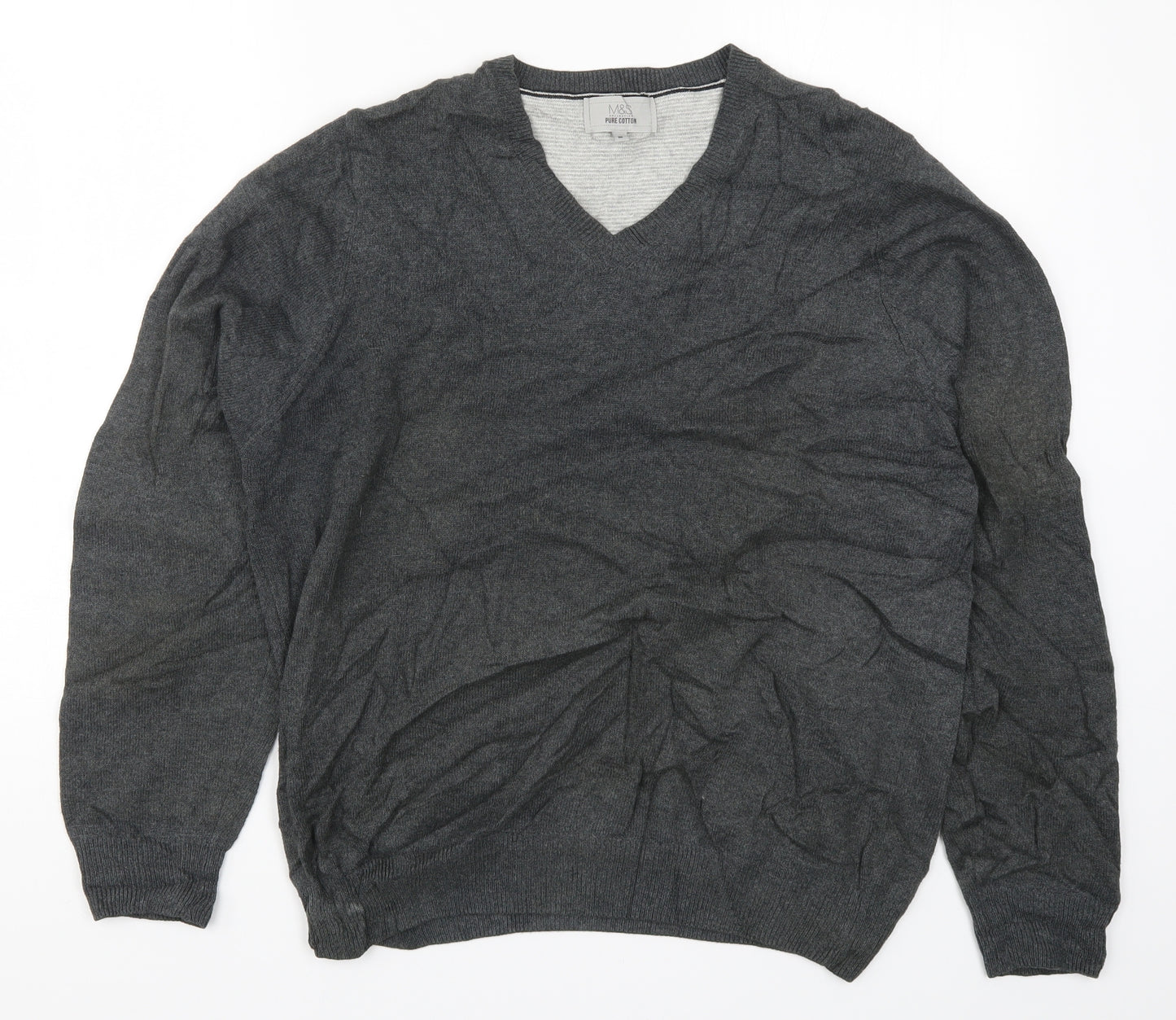 Marks and Spencer Mens Grey  Knit Pullover Jumper Size M