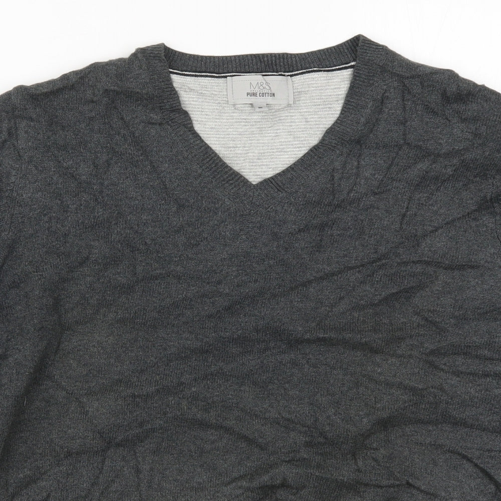 Marks and Spencer Mens Grey  Knit Pullover Jumper Size M