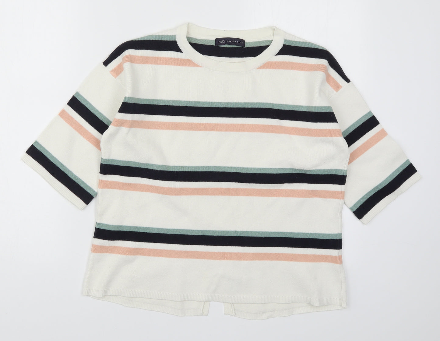 Marks and Spencer Womens Multicoloured Striped Knit Pullover Jumper Size S