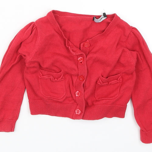 George Boys Red  Knit Cardigan Jumper Size 12-13 Years