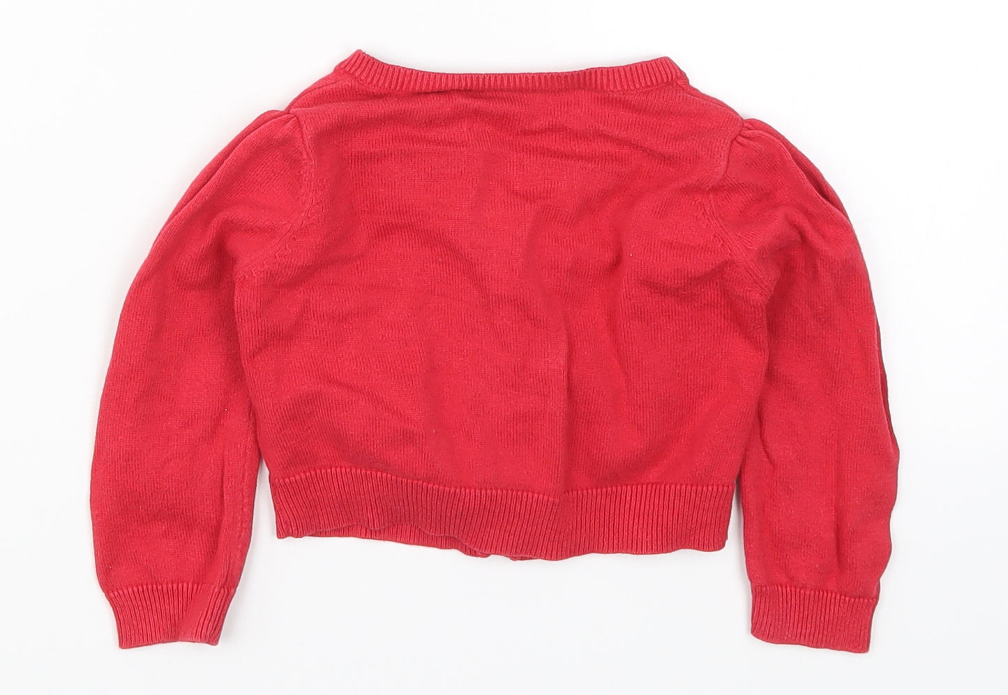 George Boys Red  Knit Cardigan Jumper Size 12-13 Years