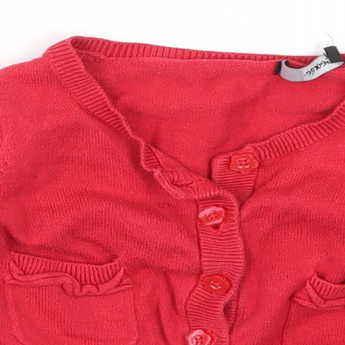 George Boys Red  Knit Cardigan Jumper Size 12-13 Years