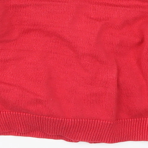 George Boys Red  Knit Cardigan Jumper Size 12-13 Years