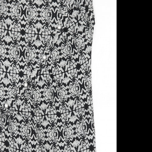Jasmine Womens Grey Geometric  A-Line  Size 8