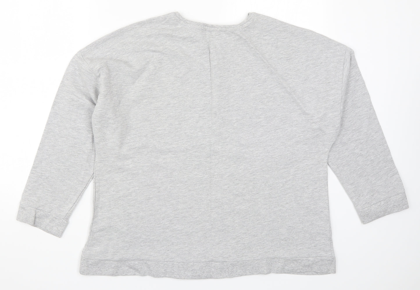 Be You Womens Grey Floral  Pullover Sweatshirt Size 16