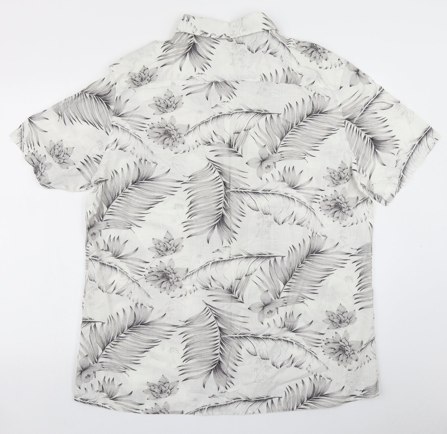 George Mens White Floral   Button-Up Size XL