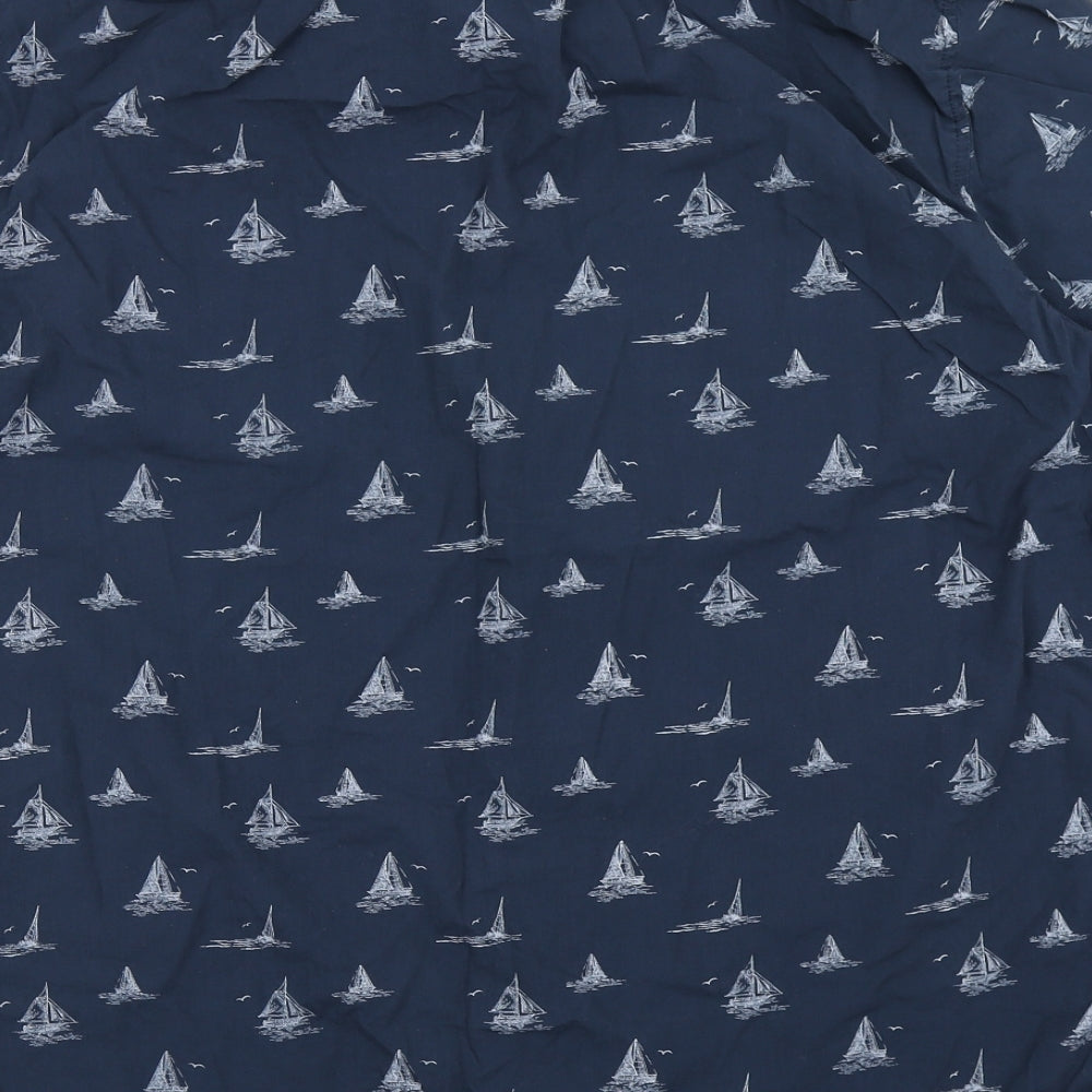 George Mens Blue    Button-Up Size XL  - Sailboat Print