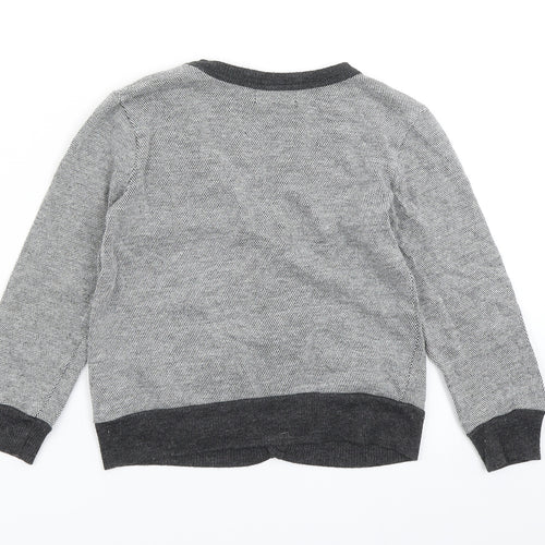 bluezoo Boys Grey  Knit Cardigan Jumper Size 4-5 Years