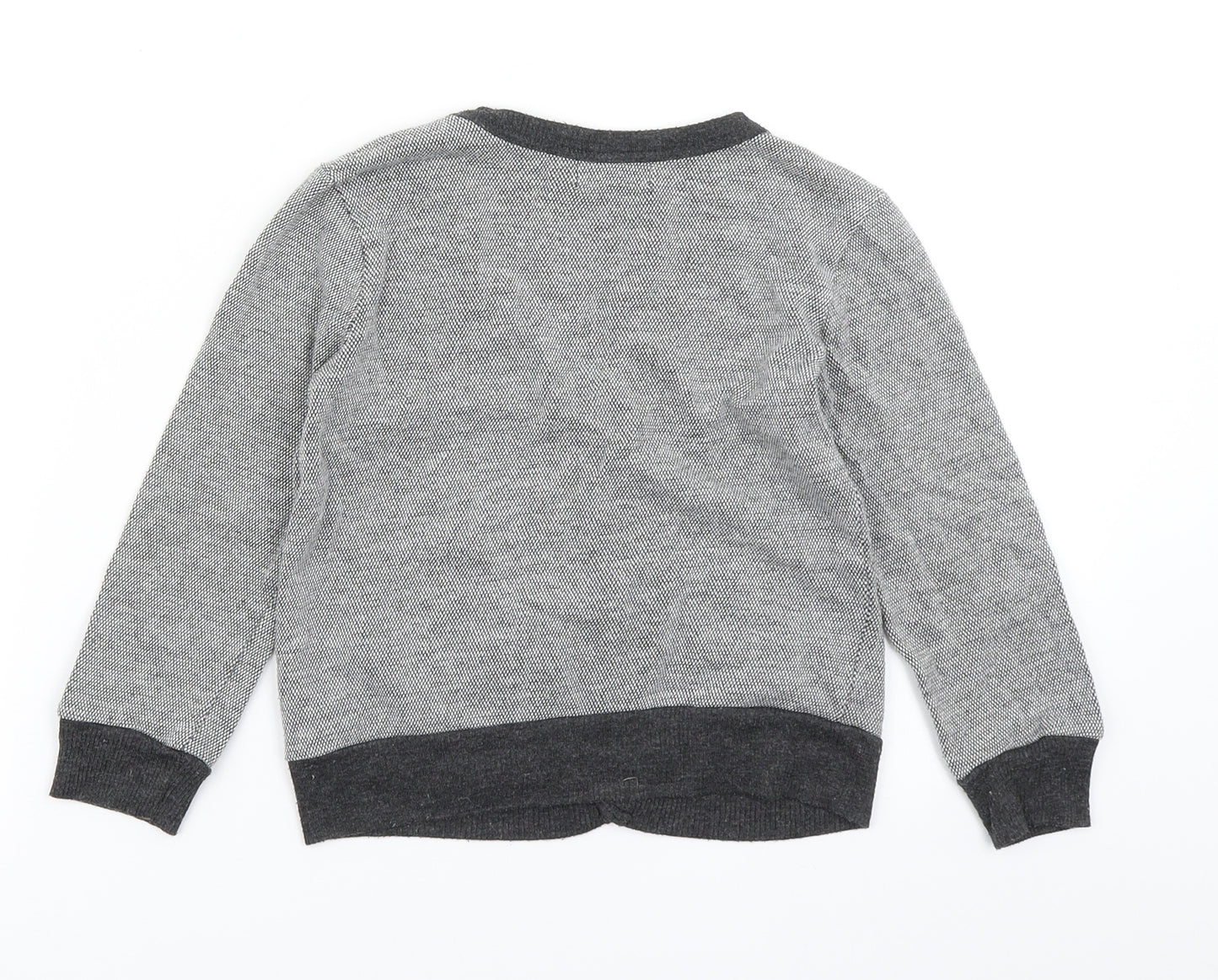 bluezoo Boys Grey  Knit Cardigan Jumper Size 4-5 Years