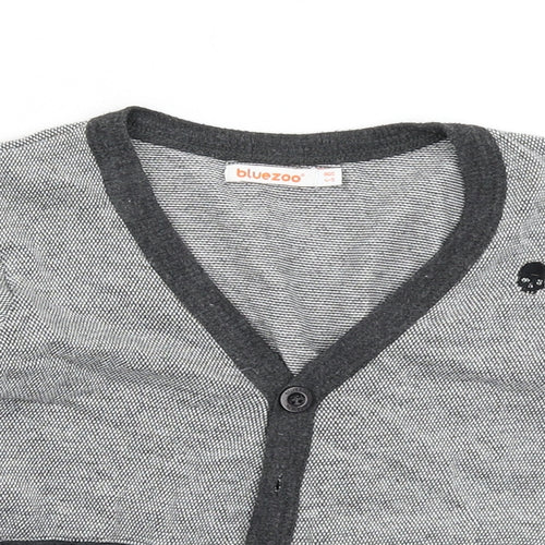 bluezoo Boys Grey  Knit Cardigan Jumper Size 4-5 Years