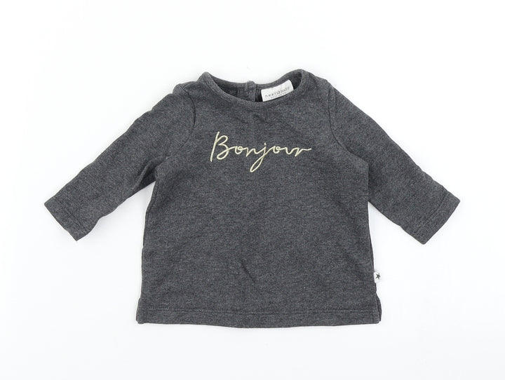 NEXT Girls Grey Basic T-Shirt Size 0-3 Months
