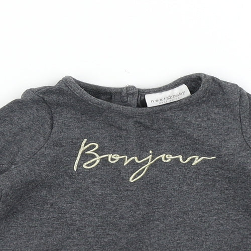 NEXT Girls Grey   Basic T-Shirt Size 0-3 Months