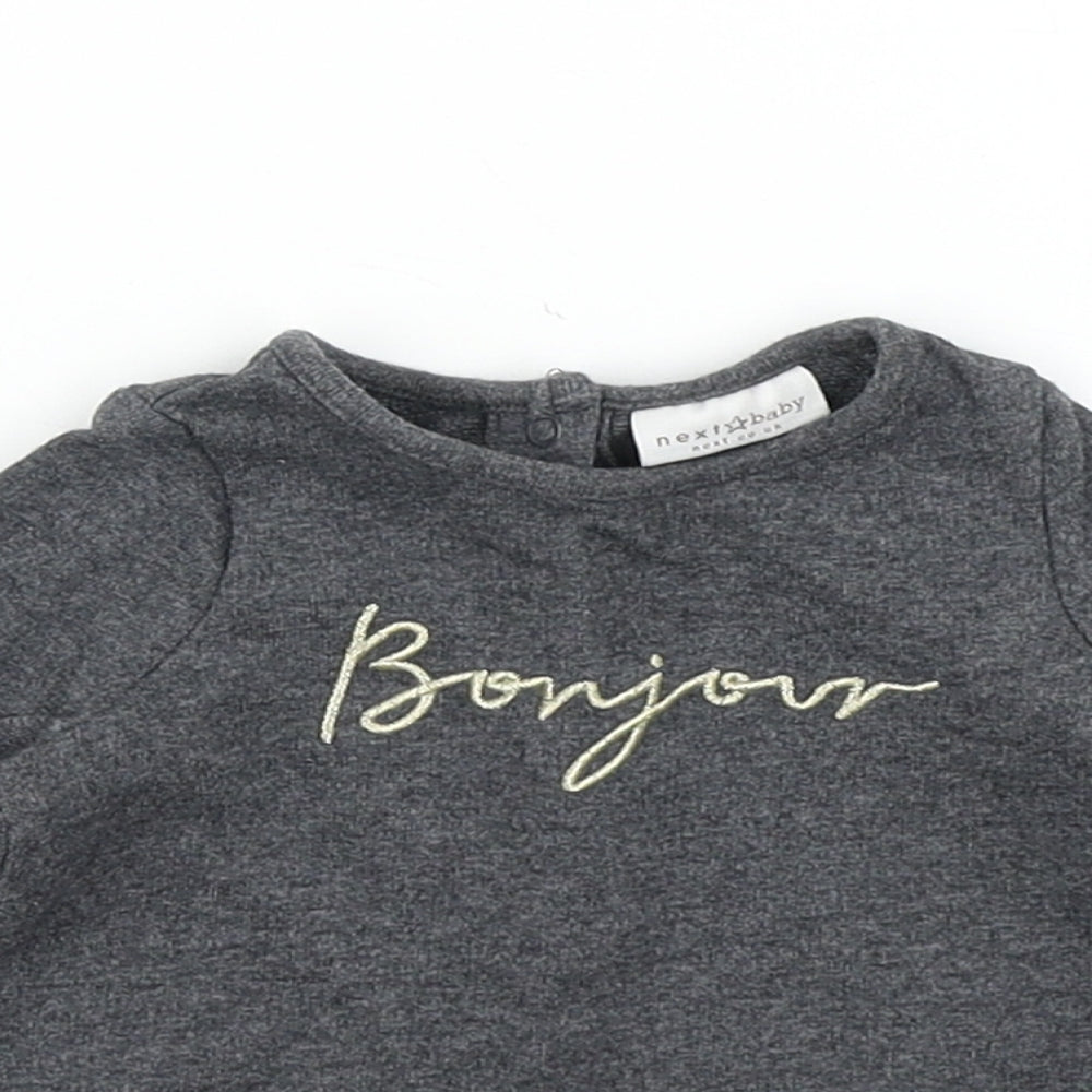 NEXT Girls Grey   Basic T-Shirt Size 0-3 Months