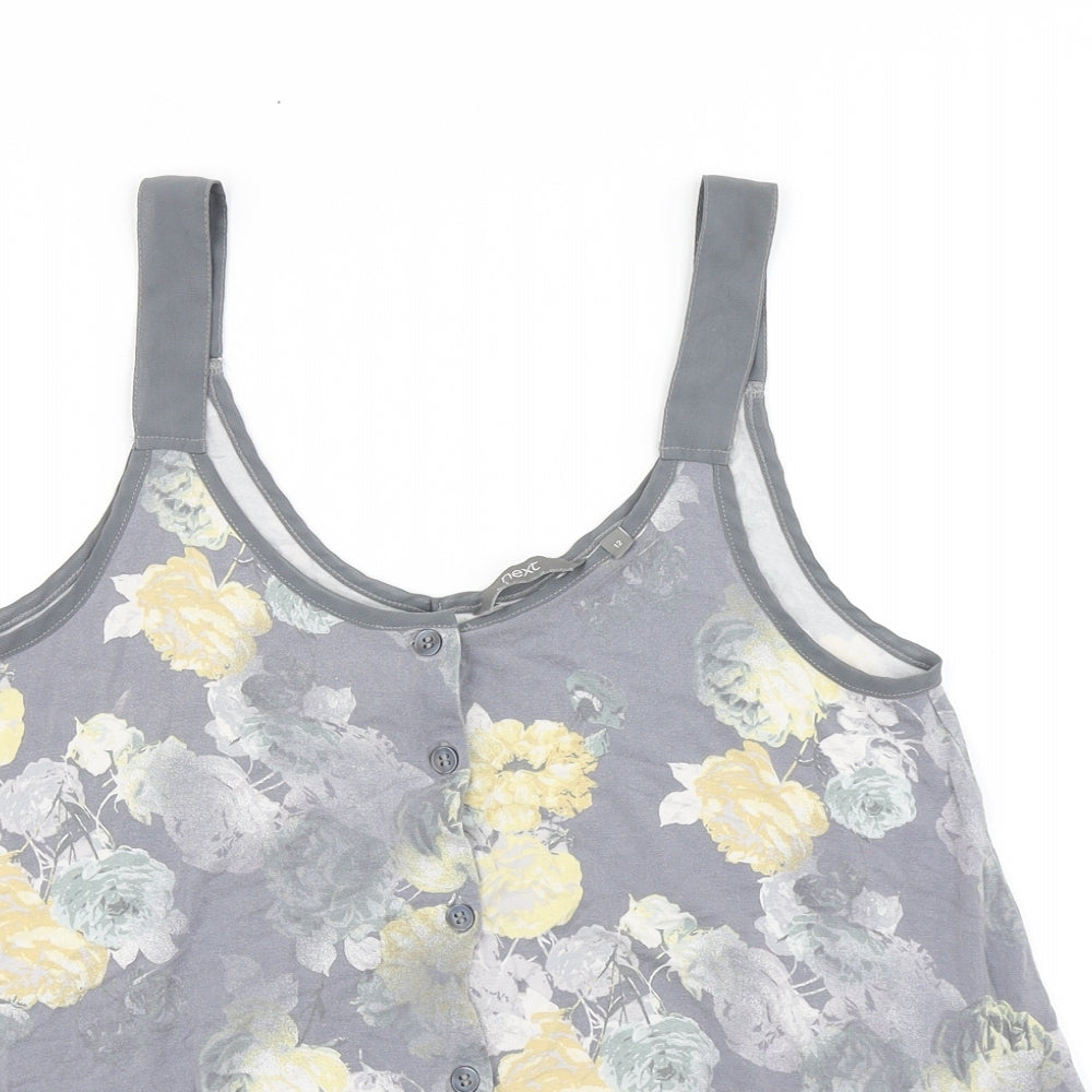 NEXT Womens Grey Floral  Basic Tank Size 12