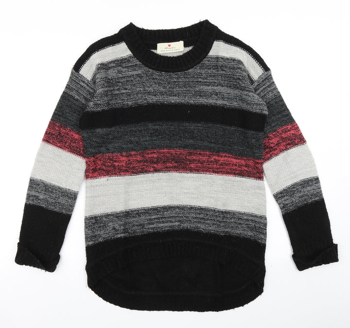 Atmosphere Womens Black Striped Knit Pullover Jumper Size S