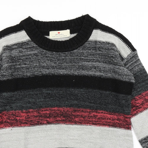 Atmosphere Womens Black Striped Knit Pullover Jumper Size S